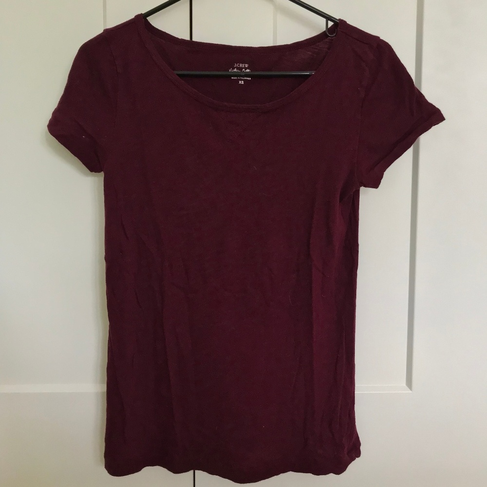 J. Crew maroon tee